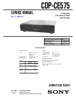 Sony CDP-CE575 - Disc Carousel Service Manual preview