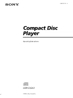Sony CDP-CX210 - 200 Disc Cd Changer Operating Instructions Manual preview
