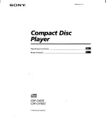 Sony CDP-CX255 - 200 Disc Cd Changer Operating Instructions Manual preview