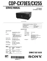 Sony CDP-CX255 - 200 Disc Cd Changer Service Manual preview