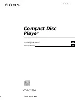 Предварительный просмотр 1 страницы Sony CDP-CX350 - 300 Disc Cd Changer Operating Instructions Manual