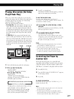 Предварительный просмотр 29 страницы Sony CDP-CX350 - 300 Disc Cd Changer Operating Instructions Manual