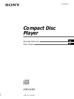 Предварительный просмотр 1 страницы Sony CDP CX355 - CD Changer Operating Instructions Manual