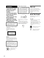 Предварительный просмотр 2 страницы Sony CDP CX355 - CD Changer Operating Instructions Manual