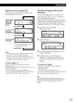 Предварительный просмотр 13 страницы Sony CDP CX355 - CD Changer Operating Instructions Manual