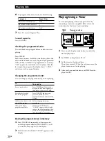 Предварительный просмотр 20 страницы Sony CDP CX355 - CD Changer Operating Instructions Manual