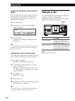 Предварительный просмотр 22 страницы Sony CDP CX355 - CD Changer Operating Instructions Manual