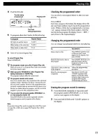 Preview for 17 page of Sony CDP-CX400 - Compact Disc Player Operating Instructions Manual