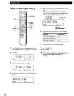 Preview for 18 page of Sony CDP-CX400 - Compact Disc Player Operating Instructions Manual