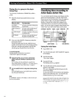 Preview for 26 page of Sony CDP-CX400 - Compact Disc Player Operating Instructions Manual