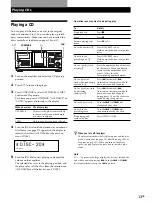 Предварительный просмотр 13 страницы Sony CDP-CX450 - Compact Disc Player Operating Instructions Manual