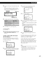 Предварительный просмотр 23 страницы Sony CDP-CX450 - Compact Disc Player Operating Instructions Manual