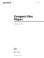 Предварительный просмотр 1 страницы Sony CDP-CX53 - CD Changer Operating Instructions Manual