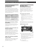 Предварительный просмотр 78 страницы Sony CDP-CX55 - 50 Disc Cd Changer (French) Instruction & Operation Manual