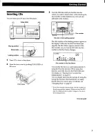 Предварительный просмотр 7 страницы Sony CDP-CX57 - 50 Disc Cd Changer Operating Instructions Manual