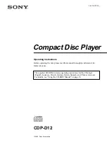 Sony CDP-D12 Operating Instructions Manual preview