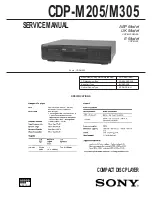 Sony CDP-M205 Service Manual preview