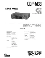 Предварительный просмотр 1 страницы Sony CDP-M33 Service Manual