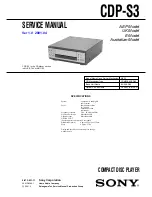 Preview for 1 page of Sony CDP-S3 Service Manual