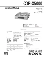 Preview for 1 page of Sony CDP-X5000 Service Manual