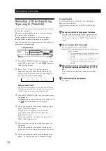 Preview for 12 page of Sony CDP-XE400 - Compact Disc Player Operating Instructions Manual