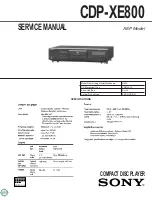 Sony CDP-XE800 Service Manual preview