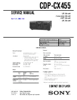 Sony CDPCX455 - 400 Disc MegaStorage CD Changer Service Manual предпросмотр