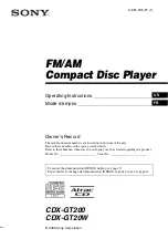 Preview for 1 page of Sony CDX-20W Operating Instructions Manual