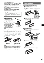 Preview for 13 page of Sony CDX-20W Operating Instructions Manual