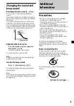 Preview for 9 page of Sony CDX-2250 - Cd Changer Operating Instructions Manual