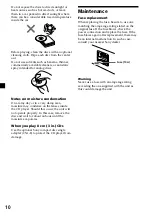 Preview for 10 page of Sony CDX-2250 - Cd Changer Operating Instructions Manual