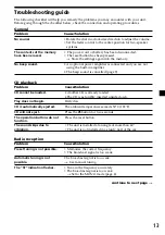 Preview for 13 page of Sony CDX-2250 - Cd Changer Operating Instructions Manual