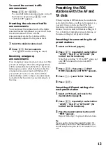 Preview for 13 page of Sony CDX-2500R Operating Instructions Manual