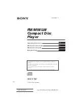 Sony CDX-3150 Operating Instructions Manual preview