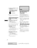 Предварительный просмотр 6 страницы Sony CDX-3160 Operating Instructions Manual