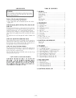 Предварительный просмотр 2 страницы Sony CDX-3170 Service Manual