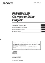 Sony CDX-3180 Operating Instructions Manual предпросмотр