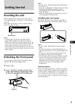 Предварительный просмотр 5 страницы Sony CDX-3180 Operating Instructions Manual