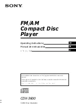 Sony CDX-3600 Operating Instructions Manual preview