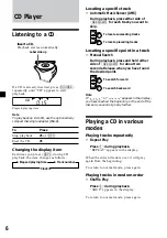 Preview for 6 page of Sony CDX-3600 Operating Instructions Manual