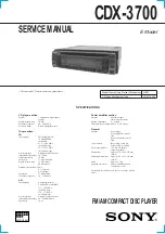 Sony CDX-3700 Service Manual preview