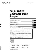 Sony CDX-3900R Operating Instruction предпросмотр