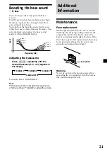 Предварительный просмотр 21 страницы Sony CDX-3900R Operating Instruction