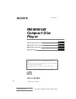 Sony CDX-4150RDS Operating Instructions Manual предпросмотр