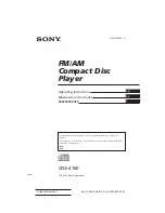 Sony CDX-4160 - Cd Receiver Operating Instructions Manual preview