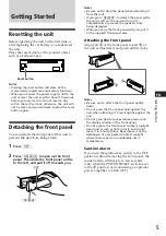 Preview for 5 page of Sony CDX-4170R Operating Instructions Manual