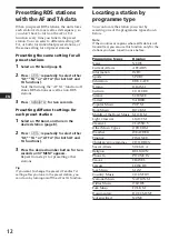 Preview for 12 page of Sony CDX-4170R Operating Instructions Manual