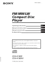 Sony CDX-4180R Operating Instructions Manual предпросмотр