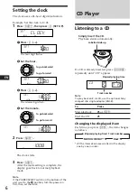 Предварительный просмотр 6 страницы Sony CDX-4180R Operating Instructions Manual