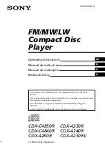 Sony CDX-4240R Operating Instructions Manual предпросмотр